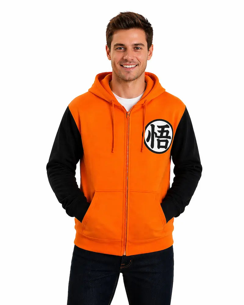 Dragon Ball Z Kame Symbol Orange Cosplay Hoodie Wu Front