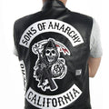 Sons of Anarchy Cosplay PU Leather Motorcycle Skull Vest