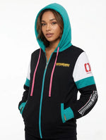 Hatsune Miku Black Blue Hoodie for Woman Front View