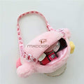 Pink Cartoon Plush Kirby Makeup Cosmetic Bag Cute Handbag Shoulder Organizer Accessories