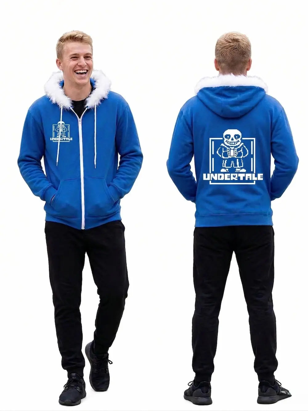 undertale sans game hoodies front back p1