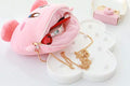 Sac de rangement en peluche rose pour maquillage et cosmétiques