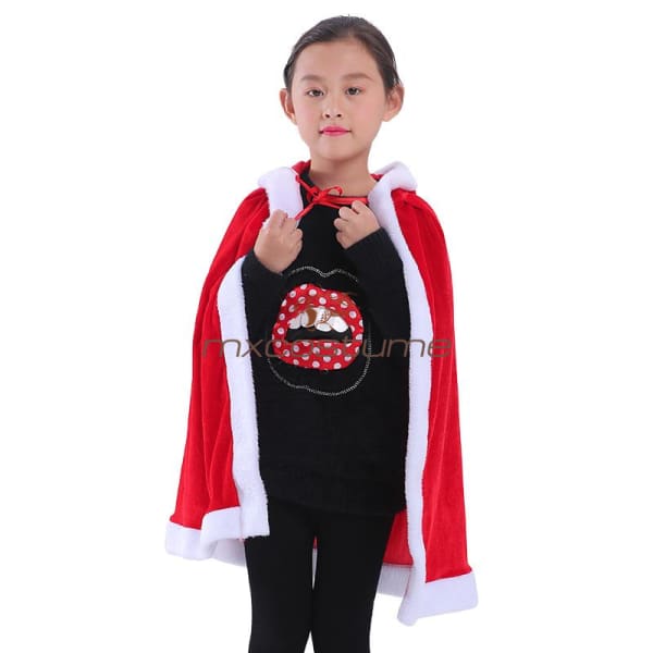 Adult Children Christmas Party Red Cloak