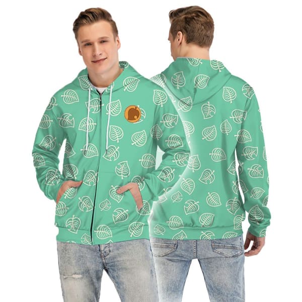 Animal Crossing Game 3D Printing Green Hoodie Coat Cosplay Costume Hoodies