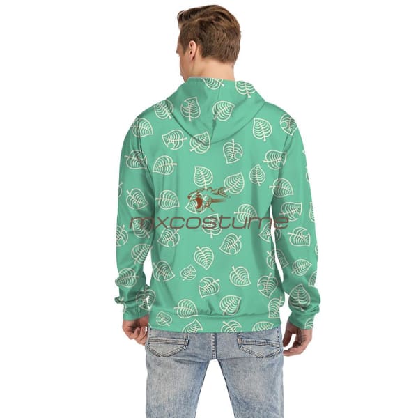 Animal Crossing Game 3D Printing Green Hoodie Coat Cosplay Costume Hoodies