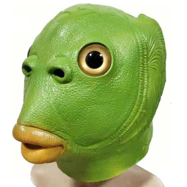 Cute Fnnuy Green Fish Head Mask Animal Cosplay Mermaid Masks