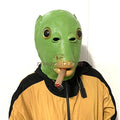 Cute Fnnuy Green Fish Head Mask Animal Cosplay Mermaid Masks