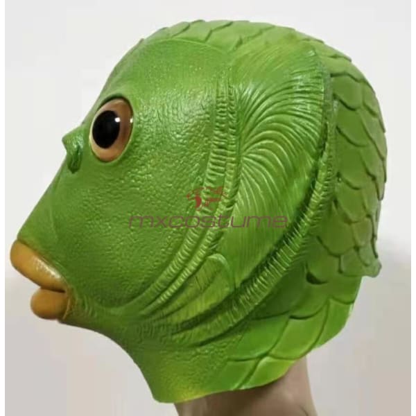 Cute Fnnuy Green Fish Head Mask Animal Cosplay Mermaid Masks