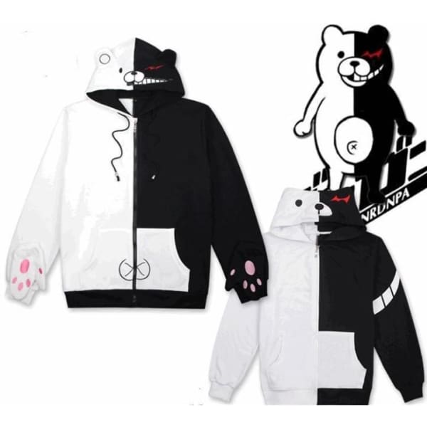 Danganronpa Cosplay Monokuma Hoodie With Long Sleeves& Fluffy Hoodies