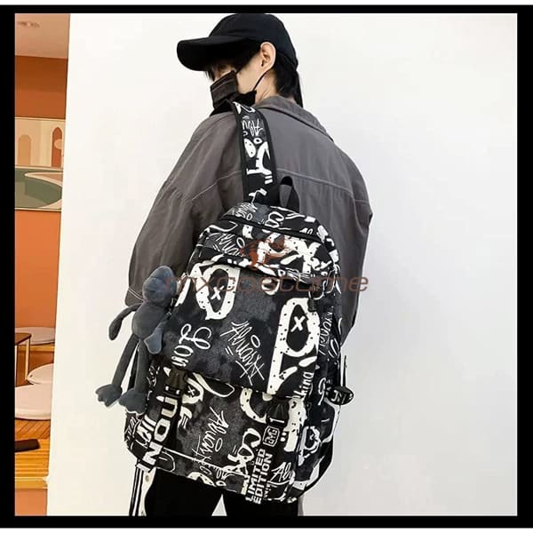 Designer Personalized Diy Graffiti Pattern Large Capacity Fashion Doodle Backpack Accessories