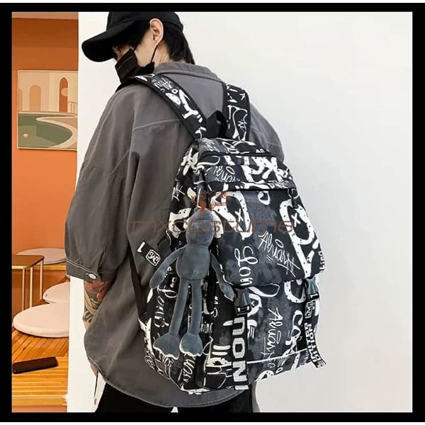 Designer Personalized Diy Graffiti Pattern Large Capacity Fashion Doodle Backpack Accessories