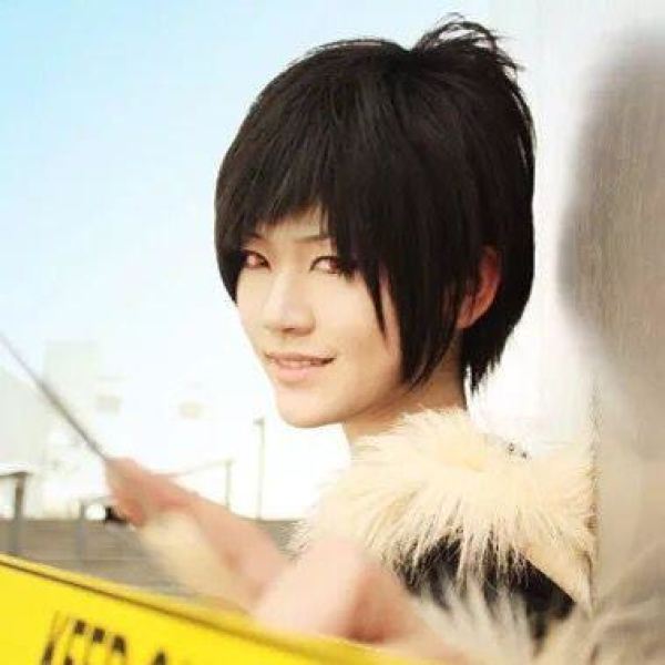 Durarara 3Way Standoff Orihara Lzaya Cosplay Black Wig Accessories
