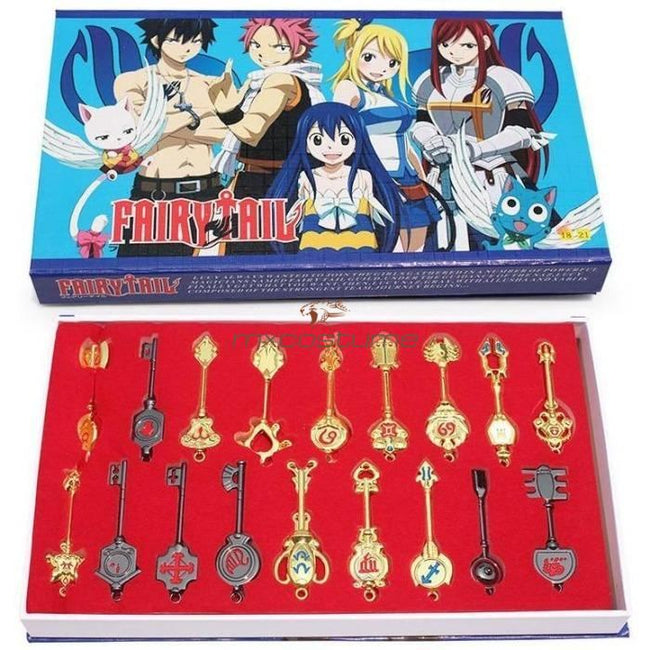 Fairy Tail Lucy Cosplay 18 Gold/black Keys Set Accessories