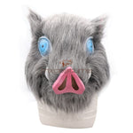 Kimetsu No Yaiba Demon Slayer Hashibira Inosuke Cosplay Latex Mask