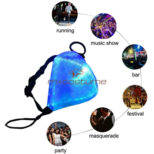 Led Rave Mask 7 Colors Luminous Light Up Face Masks