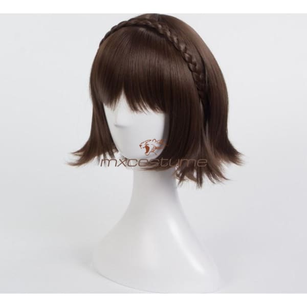 Persona 5 Makoto Niijima Cosplay Dark Brown Wig Accessories