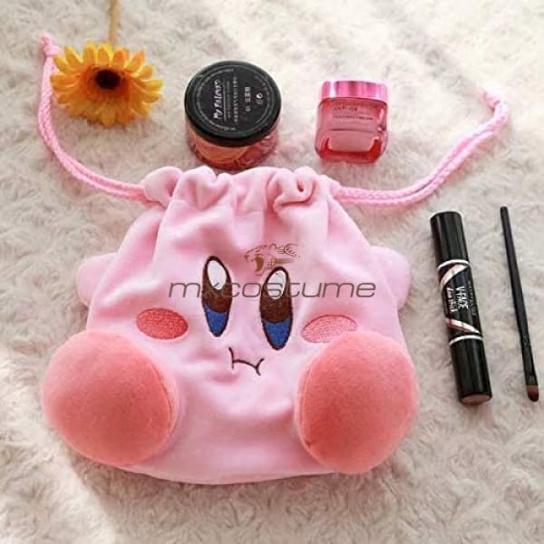 Pink Plush Makeup Cosmetic Storage Cute Handbag Bag Organizer Accessories