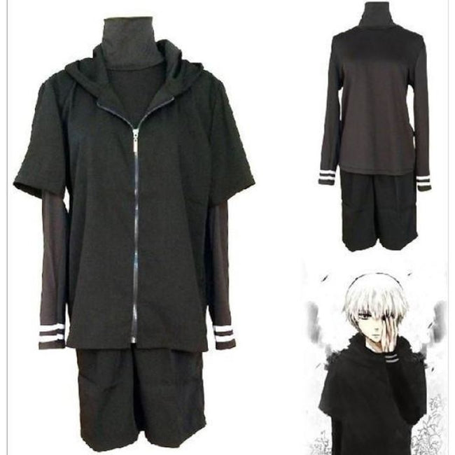Tokyo Ghoul Kaneki Ken Cosplay Cotton Black Costume Costumes