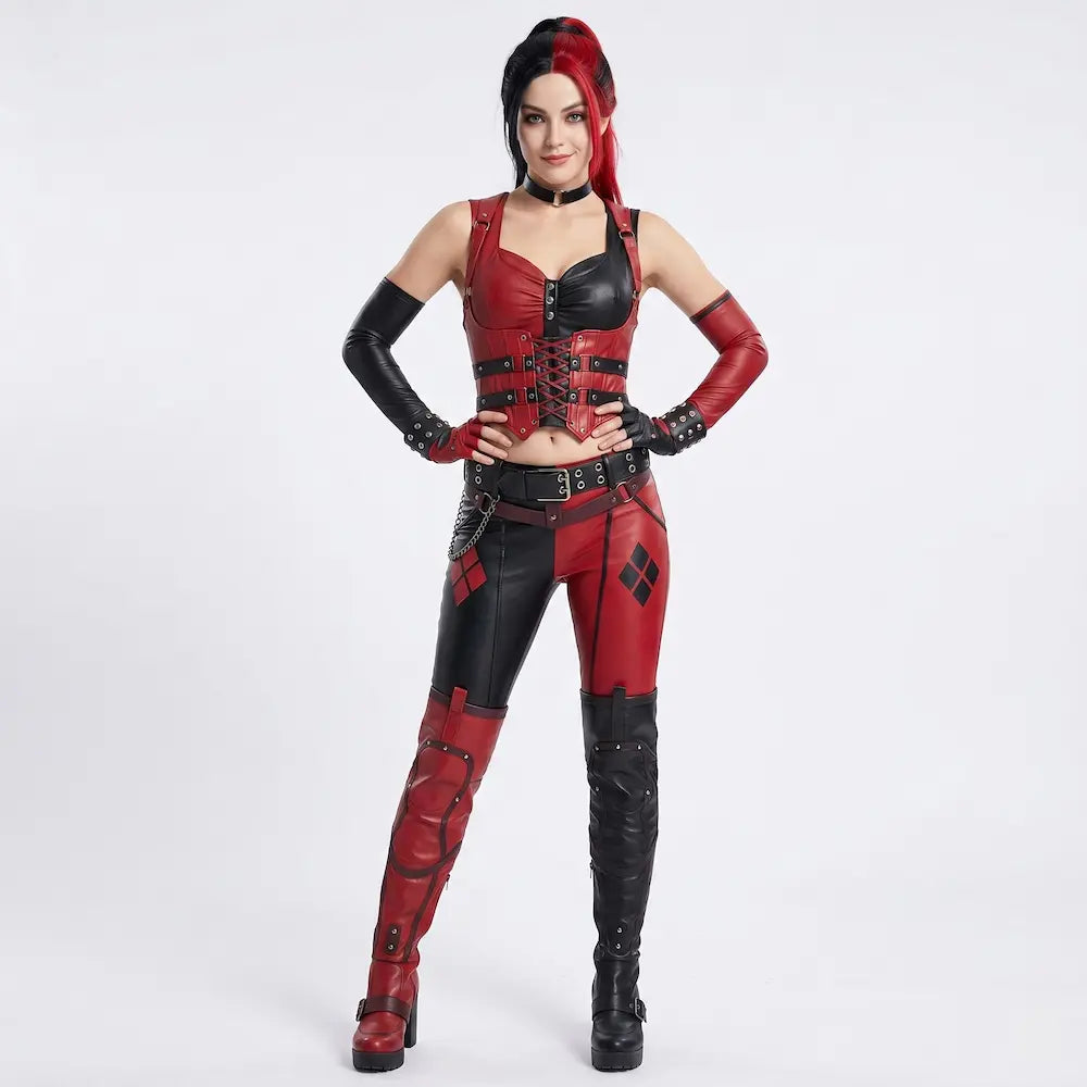 Batman Arkham City Harleen Quinzel Cosplay Costume Front