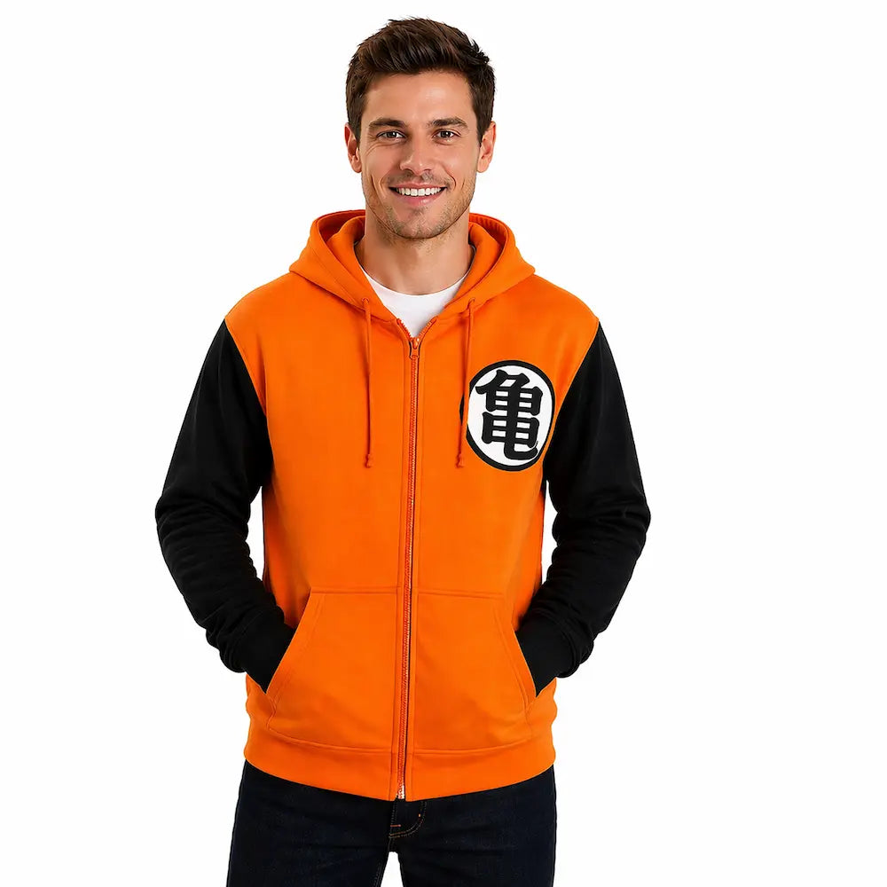 Dragon Ball Z Kame Symbol Orange Cosplay Hoodie Gui Front