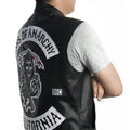 Sons of Anarchy Cosplay PU Leather Motorcycle Skull Vest