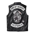 Sons of Anarchy Cosplay PU Leather Motorcycle Skull Vest