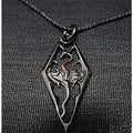 The Elder Scrolls V Skyrim Dragonborn Logo Pendant Necklace Cosplay Accessories Black