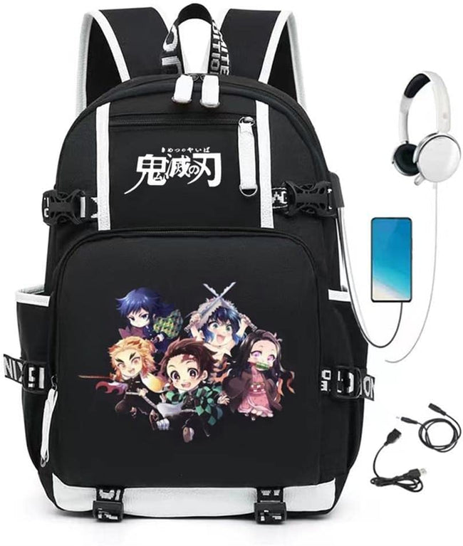 Demon Slayer Backpack Anime Cartoon Pattern Bookbag Cosplay Accessories