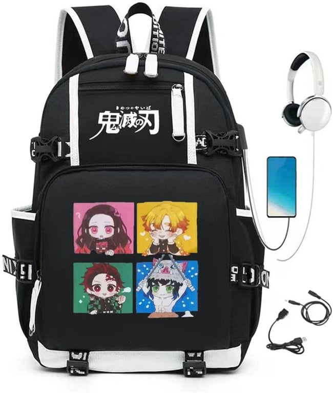 Demon Slayer Backpack Anime Cartoon Pattern Bookbag Cosplay Accessories