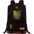 Anime Backpack Attack On Titan Survey Corps Wings Of Freedom Gold Logo Print School Bag Cosplay
