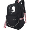 Anime Danganronpa Luminous Backpack Book Bag Laptop School With Usb Charging Port And Headphone