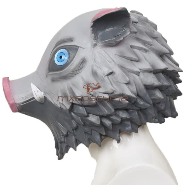 Kimetsu No Yaiba Demon Slayer Hashibira Inosuke Cosplay Latex Mask