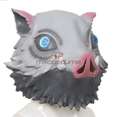 Kimetsu No Yaiba Demon Slayer Hashibira Inosuke Cosplay Latex Mask