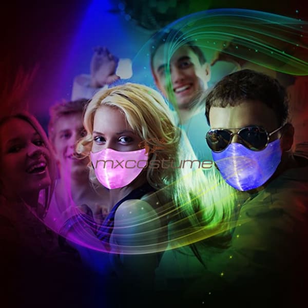 Red Rave Mask LED Rave Mask 7 Colors Luminous Light Up Face Mask – Mxcostume