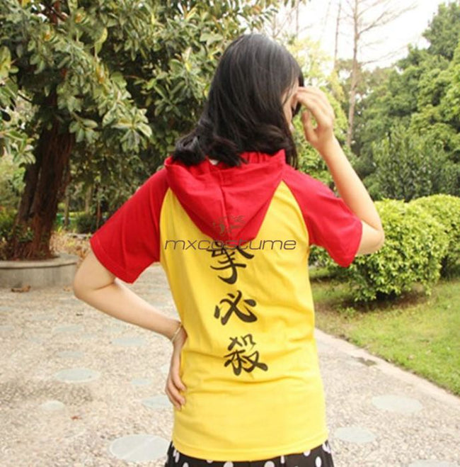 One Punch Man Saitama Cosplay Yellow&red Hoodie With Short Sleeves Hoodies