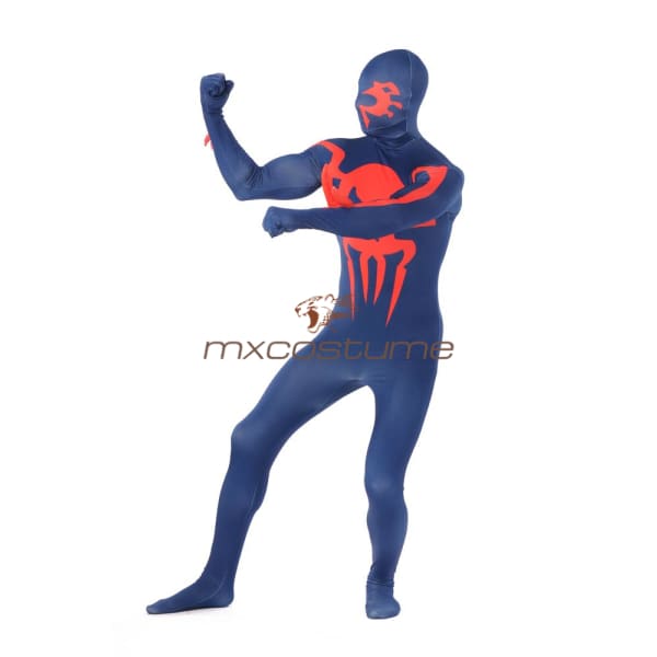 Spider-Man 2099 Miguel Ohara Blue Tights Jumpsuits Cosplay Costume Costumes