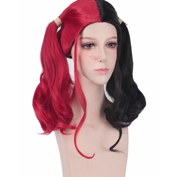 Suicide Squad Harleen Quinzel Cosplay Black&red Wig Accessories