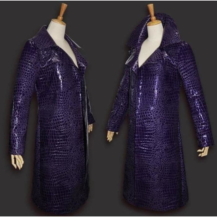 Suicide Squad Joker Purple Cloak Coat Cosplay Costume Costumes