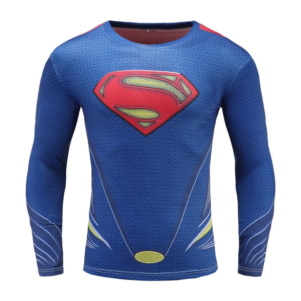 Superman Cosplay 3D Printing Long Sleeves T-Shirt