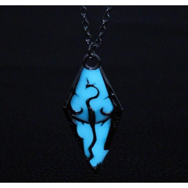 The Elder Scrolls Skyrim Dragon Luminous Pendant Necklace Accessories