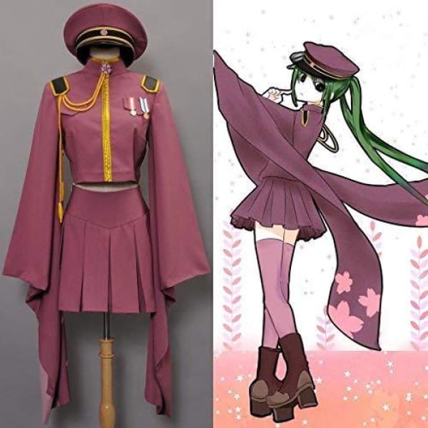 Vocaloid Hatsune Miku Senbon Sakura Kimono Dress Halloween Cosplay Costume